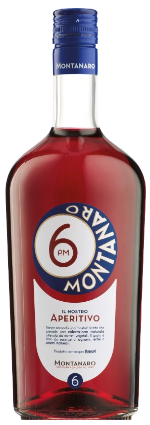 Aperitivo 6 PM – natürlicher Kräuter-Aperitivo von Montanaro auf Eis mit Orangenzeste