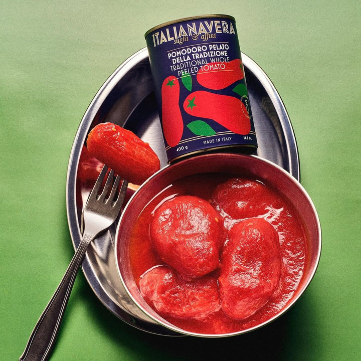 Pelati Classici von Italianavera – sonnengereifte Langtomaten aus Kampanien, traditionell geschält, 400 g