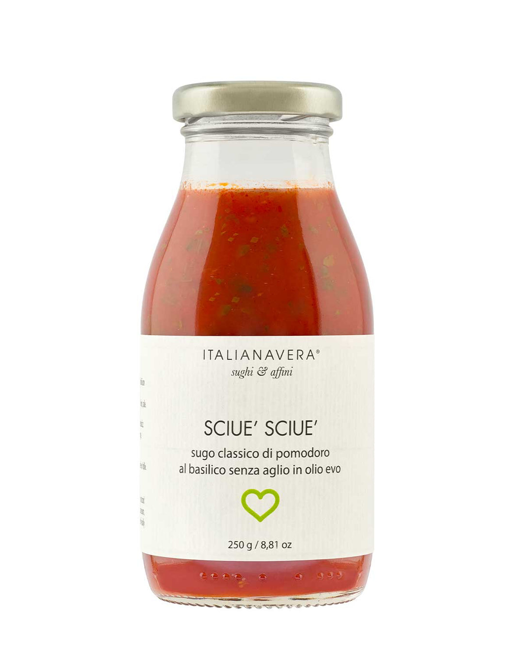 Sugo Sciuè Sciuè – neapolitanische Tomatensauce mit Kirschtomaten und Basilikum von Italianavera, 250 g Glas