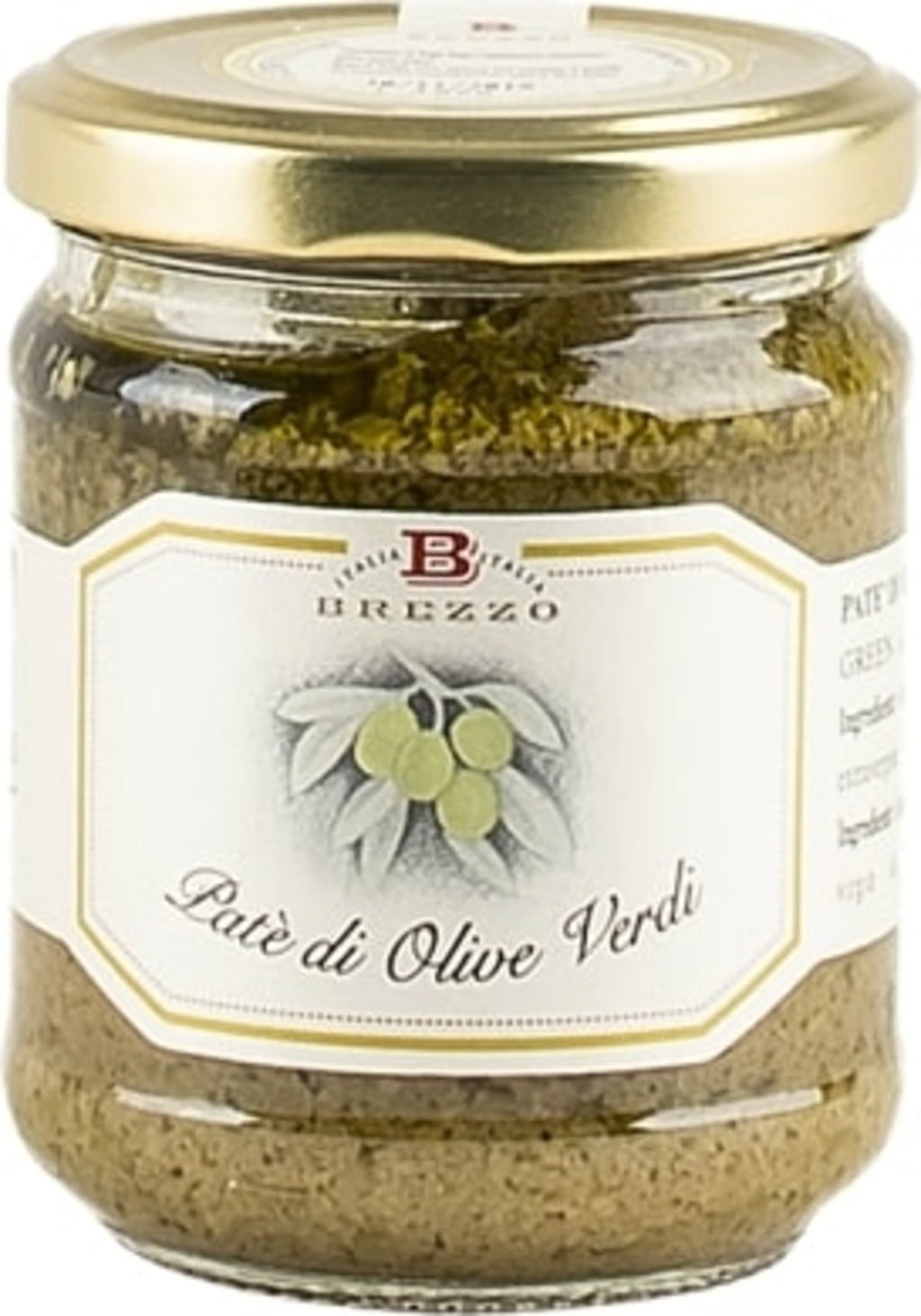 Italienische Paste aus grünen Oliven und nativem Olivenöl extra von Brezzo.