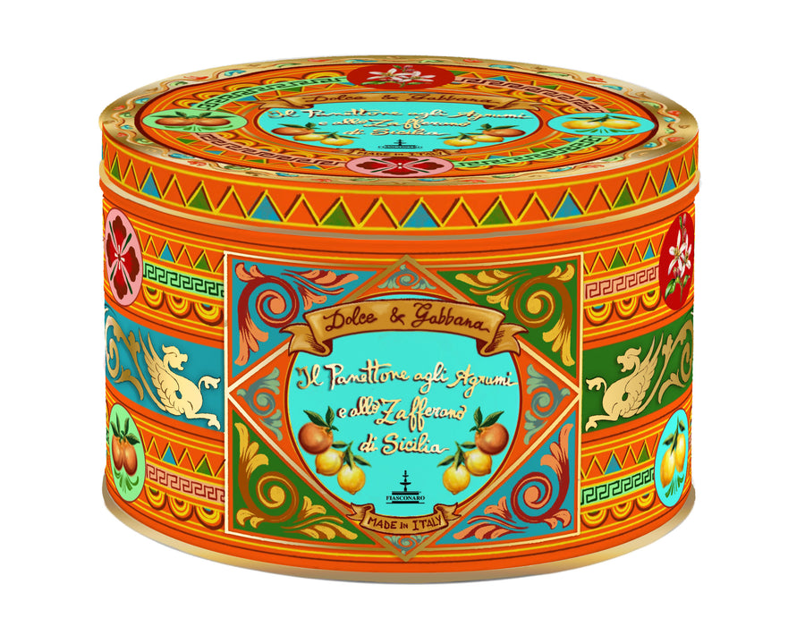 Il Panettone agli Agrumi e allo Zafferano di Sicilia – Dolce&Gabbana Sammlerdose mit Zitrus-Safran-Panettone
