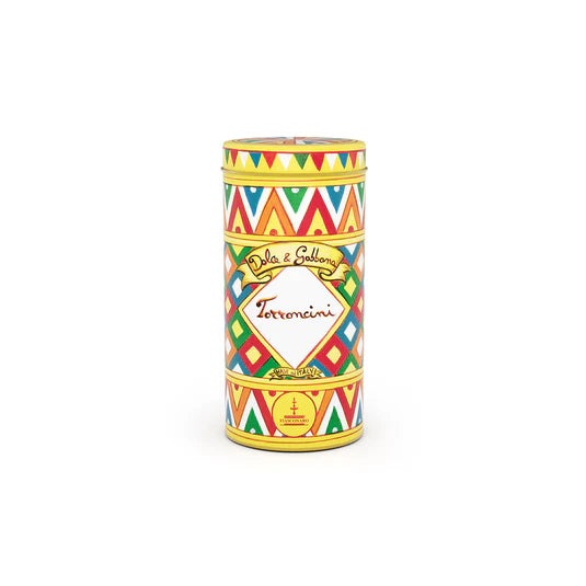 Fiasconaro x Dolce & Gabbana Torroncini Morbidi Siciliani in Designer-Metalldose – Nougat mit Mandeln und Pistazien