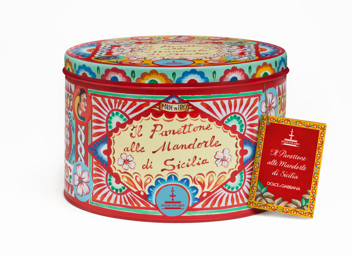 Il Panettone alle Mandorle di Sicilia – Dolce&Gabbana Sammlerdose mit Panettone mit Rosinen und Mandelglasur