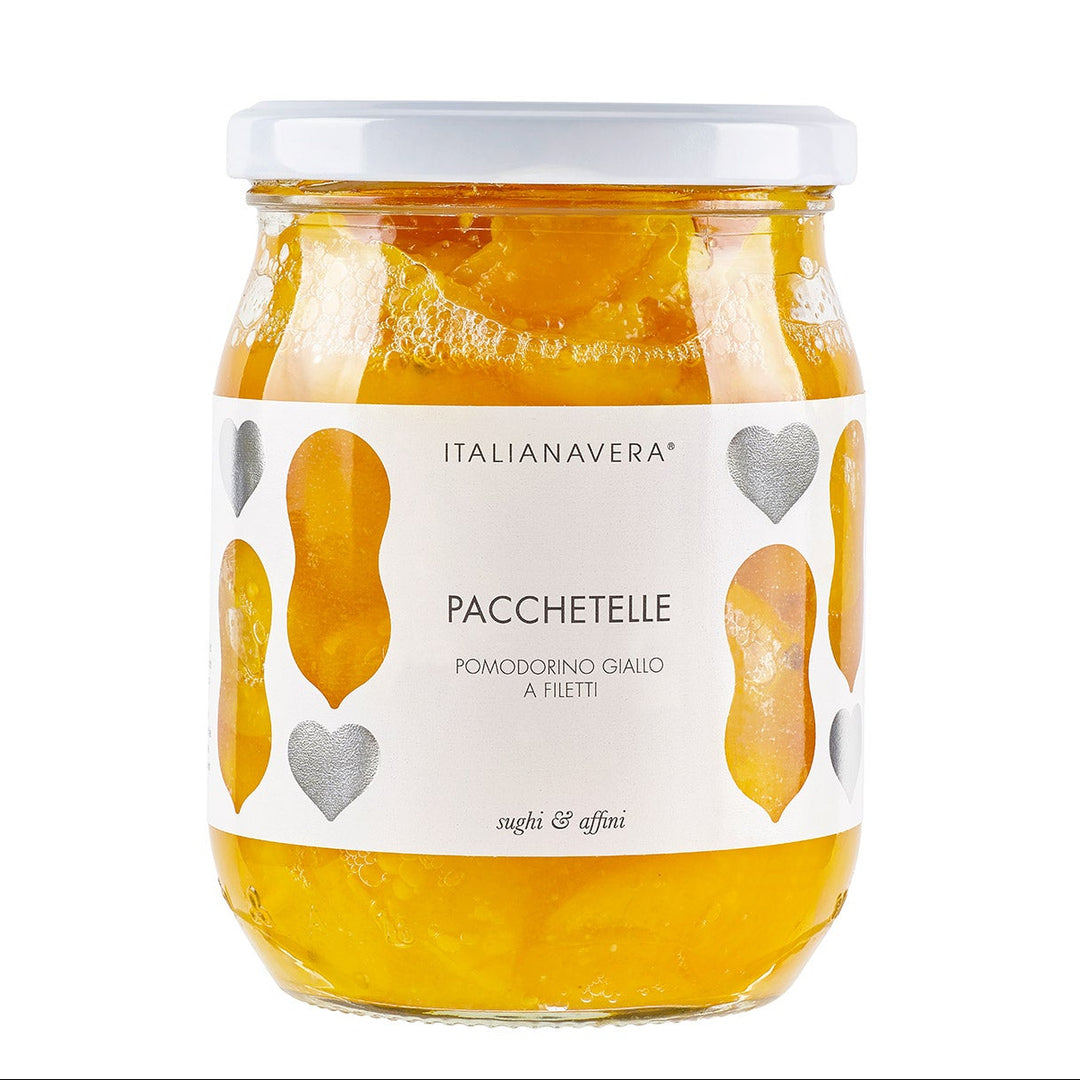 Pacchetelle di Pomodoro Giallo – Gelbe Tomatenfilets vom Vesuv von Italianavera