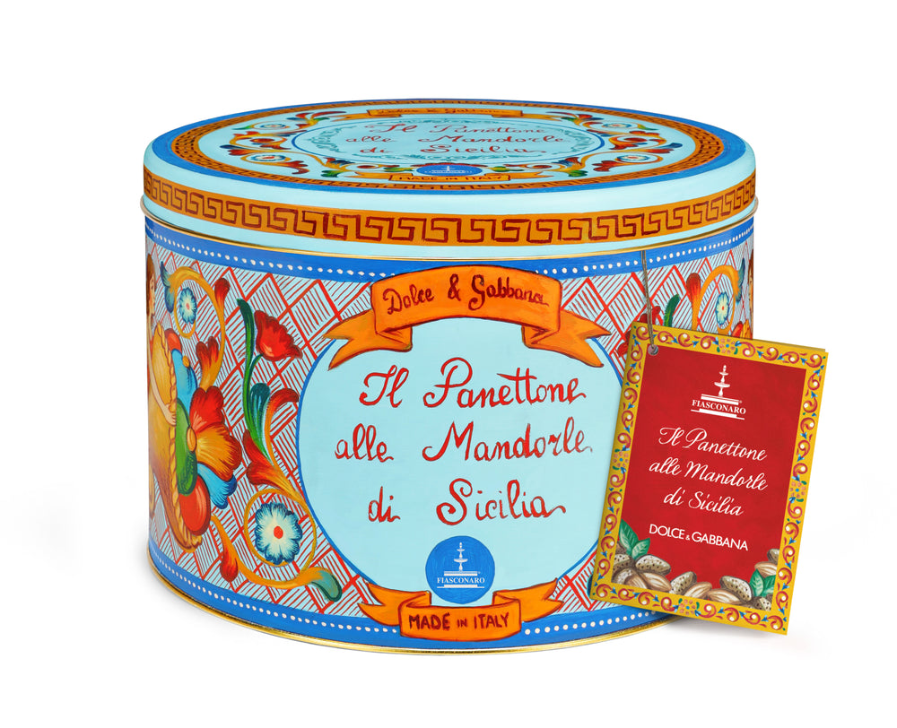 Il Panettone alle Mandorle di Sicilia – Dolce&Gabbana Sammlerdose mit Panettone mit Rosinen und Mandelglasur