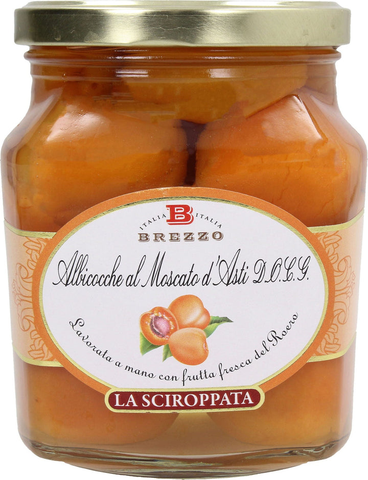Eingelegte Aprikosen in Weißwein-Sirup (Moscato d’Asti DOCG); 650 g