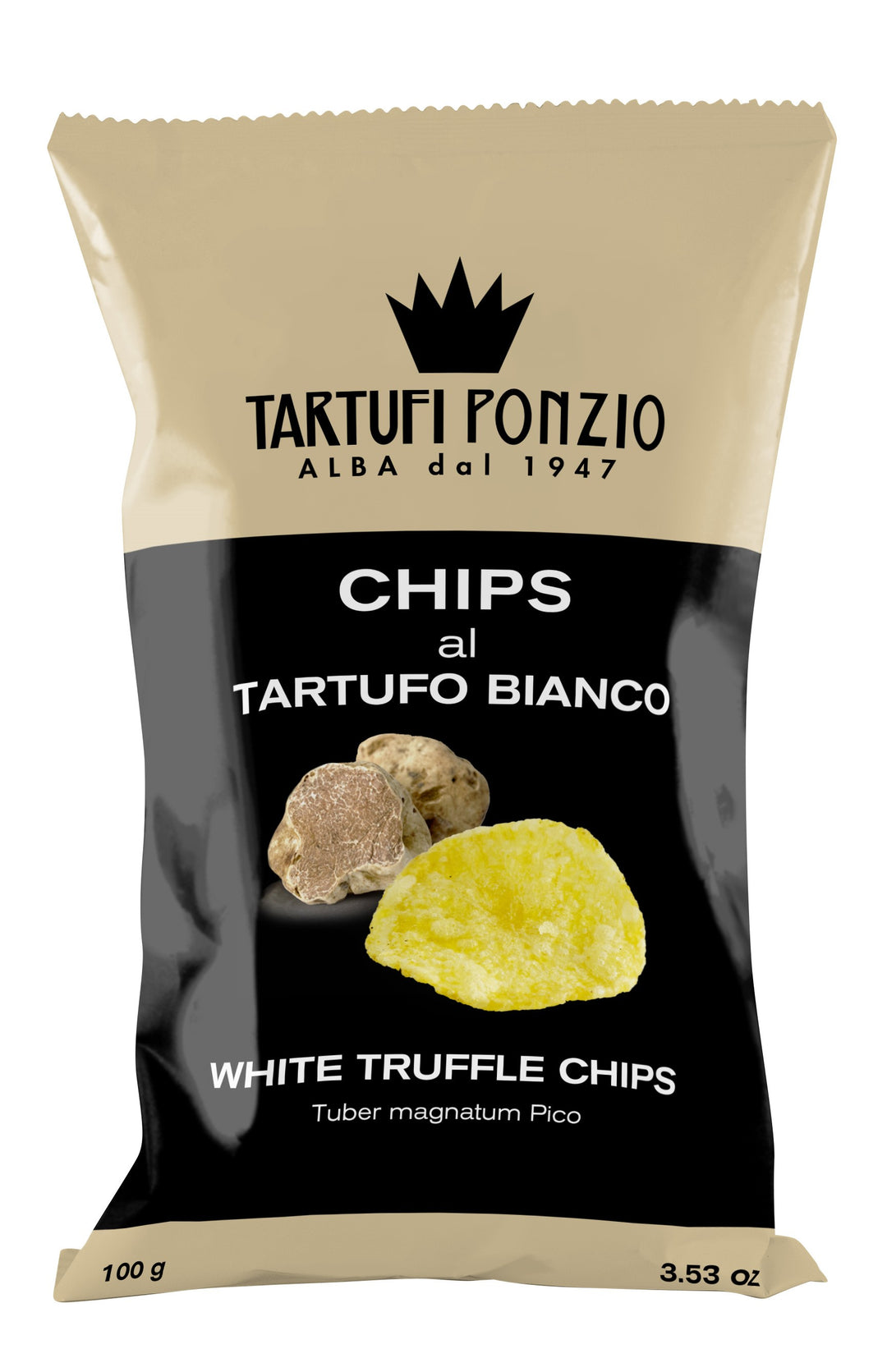Chips al Tartufo Bianco von Tartufi Ponzio – Knusprige glutenfreie Kartoffelchips mit Weißem Trüffel aus Alba
