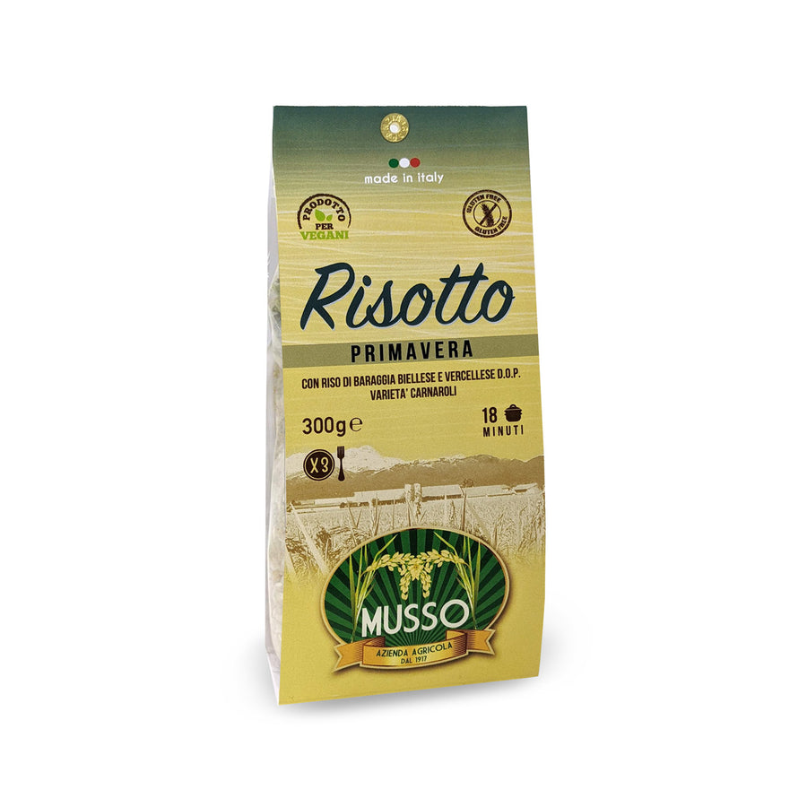 Risotto Primavera von Musso – Carnaroli-Risotto mit Frühlingsgemüse aus der Baraggia D.O.P.