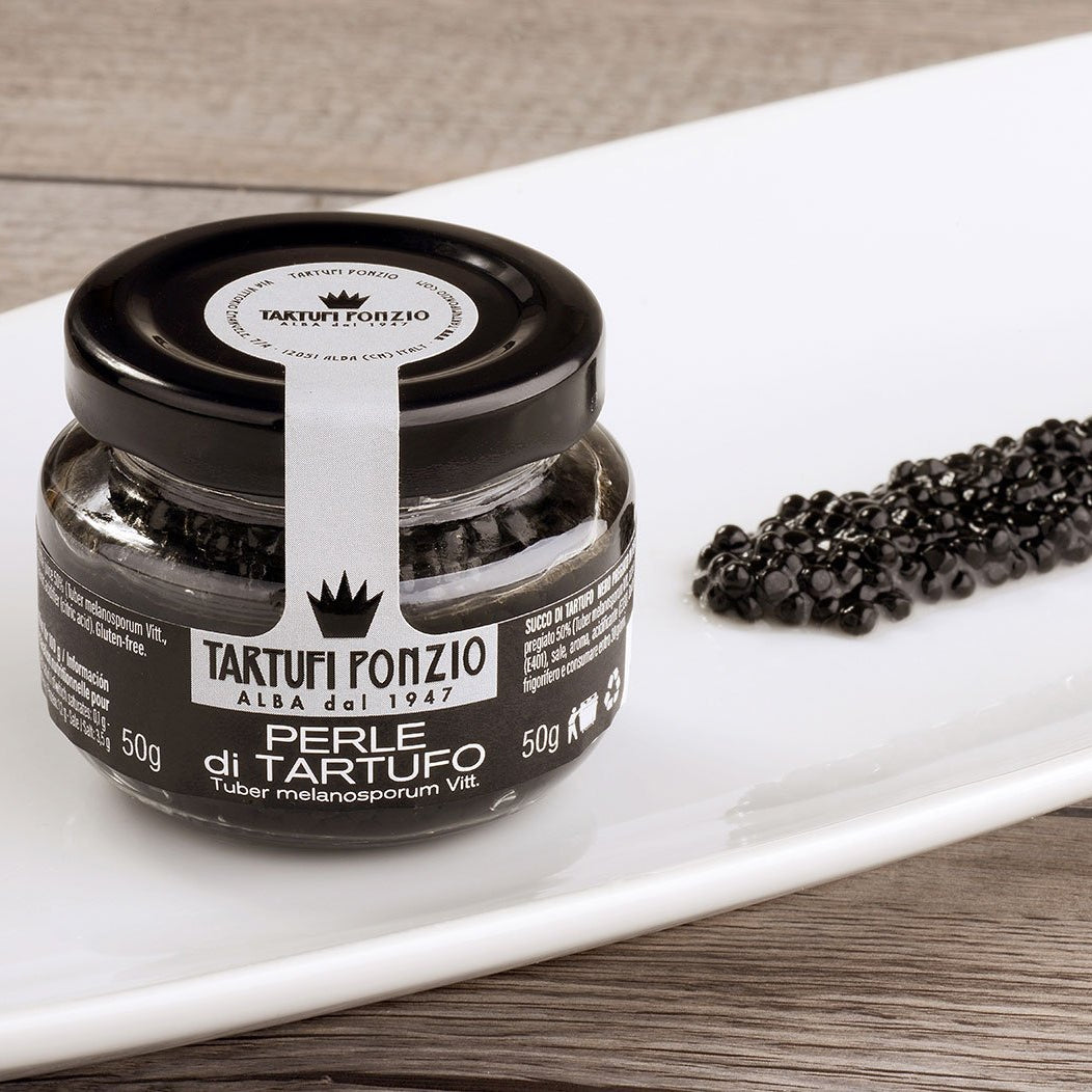 Perle di Tartufo – Kaviar-Perlen mit schwarzem Trüffelsaft
