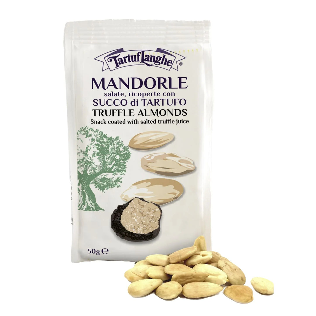 Mandorle al Tartufo von Tartuflanghe – gesalzene Trüffel-Mandeln, ideal zum Aperitiv, Piemont